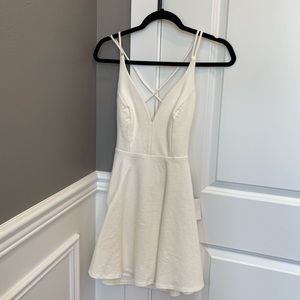 lulus white backless minidress